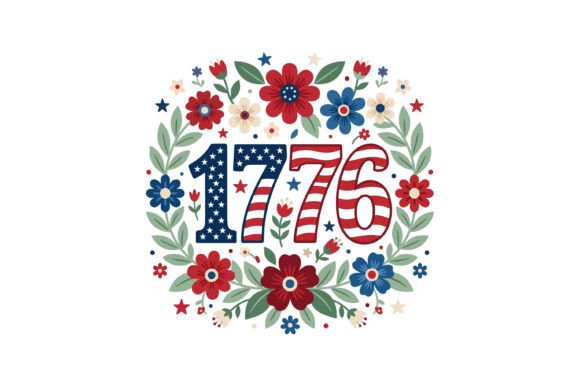 1776 Patriotic Floral Independence Celeb