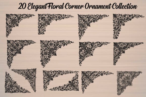 20 Elegant Floral Corner Ornament Collec