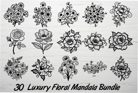 30 Luxury Floral Mandala Bundle
