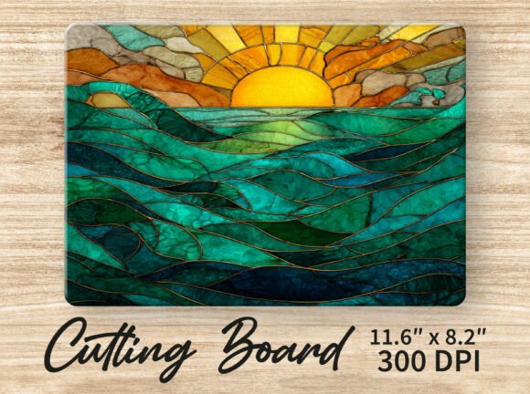 Abstract Floral Glass Cutting Board
