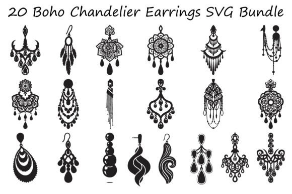 Boho Chandelier Earrings SVG Bundle