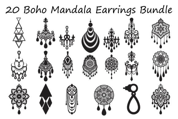 Boho Mandala Earrings SVG Bundle
