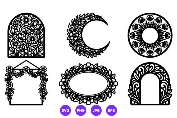 Floral Ornamental Frame Vector Set