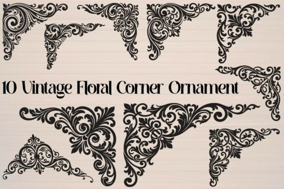 Vintage Floral Corner Ornament