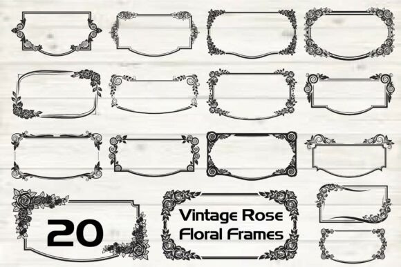 Vintage Rose Floral Frames
